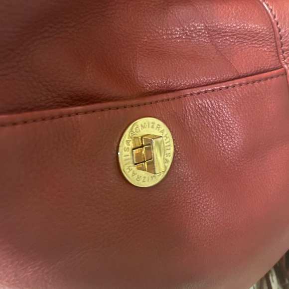 Isaac Mizrahi Deep Red Leather Bag - Picture 5 of 15